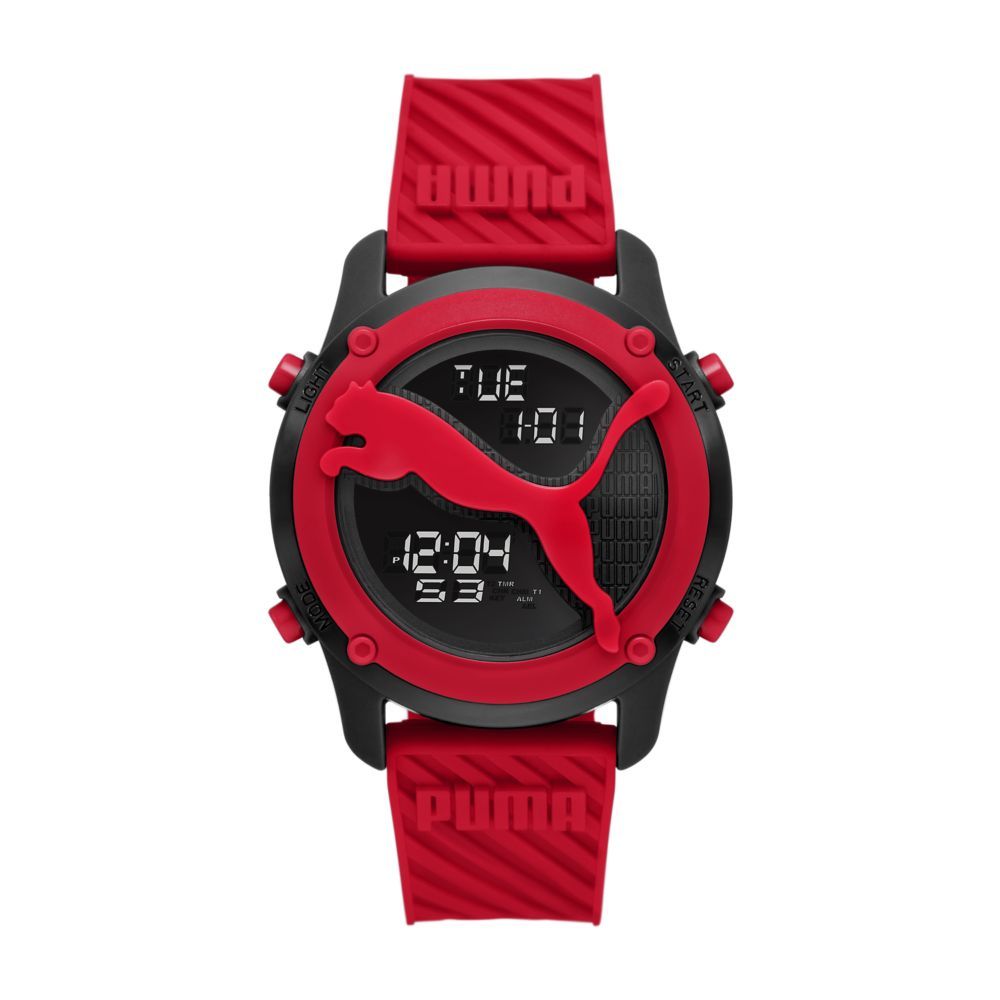 PUMA Big Cat Digital Red Polyurethane Watch - P5100 | Watch Republic