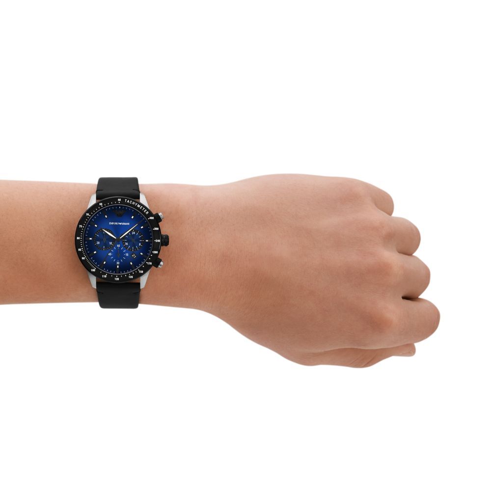 Emporio Armani Chronograph Black Leather Watch - AR11522 | Watch Republic