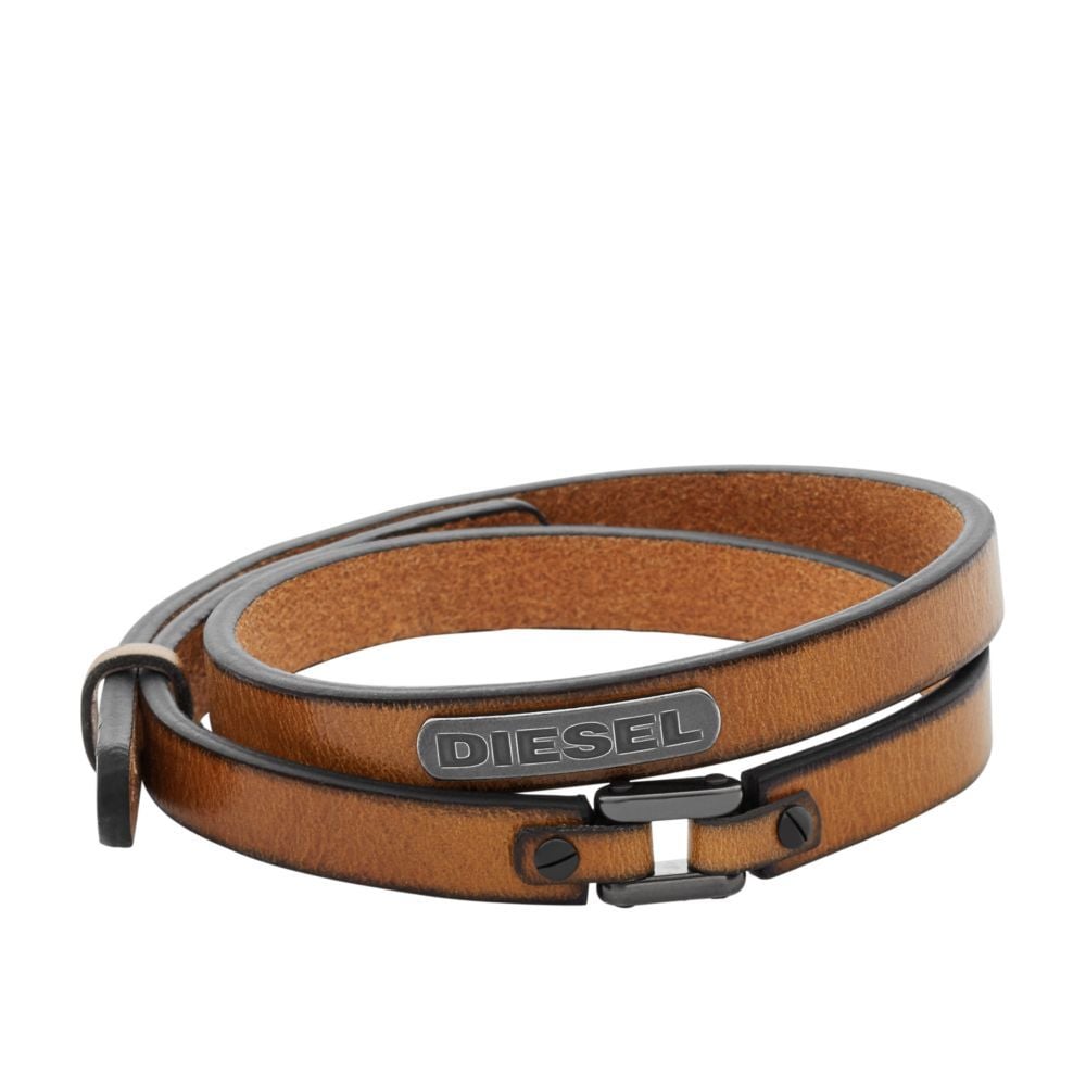 Diesel Men's Bracelet Base Metal With Brown Leather – Bluesalon.com