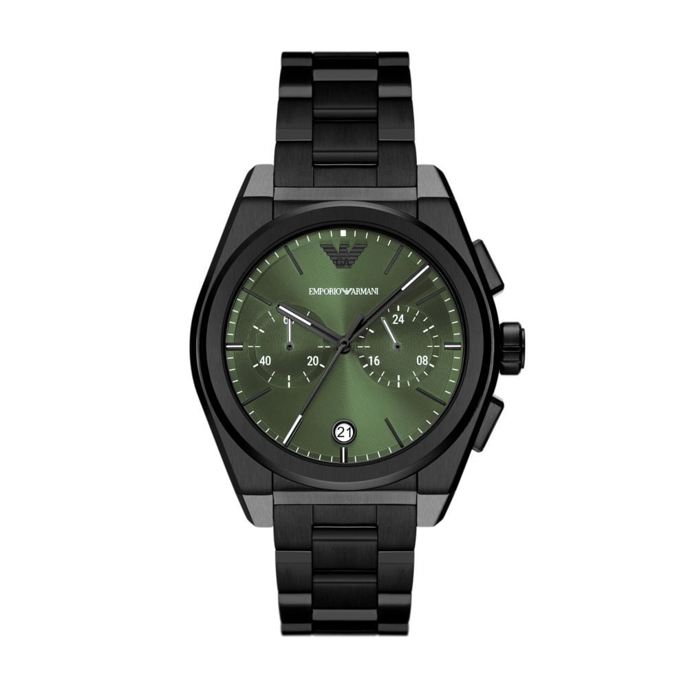 Emporio Armani Men's Chronograph, Black Stainless Steel Watch