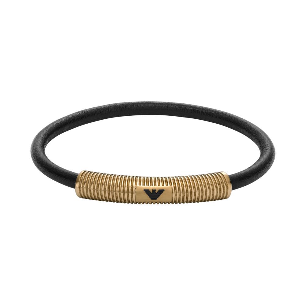 Giorgio Armani Leather Embossed-Logo Bracelet | Harrods UK