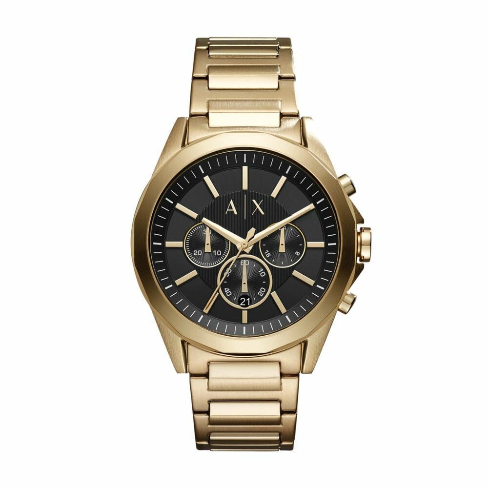 Steel Round AX2611 Gold Men\'s Armani Exchange Watch Watch Republic Stainless Drexler - |