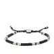 Fossil Men's Vintage Casual Summer Beads Black Onyx Coconut and Shell Beaded Bracelet - JF04092040