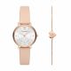 Emporio Armani Women's Two-Hand, Rose Gold-Tone Stainless Steel Watch and Bracelet Set - AR80058