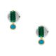 All Stacked Up Emerald Green Stud Earrings - JA7127710