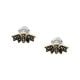 All Stacked Up Black Glass Bat Stud Earrings - JF04142710