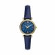 Fossil Women's Carlie Mini Three-Hand Blue Leather Watch -ES5017