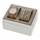Fossil Women's Modern Sophisticate Multifunction Tan Leather Watch And Jewelry Gift Set - BQ3417SET
