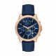 Armani Exchange Chronograph Blue Leather Watch - AX1723