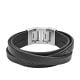 Fossil Men's Textured Black Leather Wrist Wrap - JF02998040