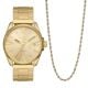 Diesel Men's MS9 Three-Hand Date, Gold-Tone Stainless Steel Watch and Necklace Set - DZ2163SET