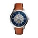 Fossil Men's Townsman 48mm Automatic Light Brown Leather Watch - ME3154