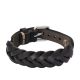 Fossil Men's Leather Essentials Black Leather Strap Bracelet -  JF04405040
