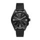 Emporio Armani Chronograph Black Leather Watch - AR11483