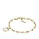 Fossil Women's Heritage Crest Mother of Pearl Gold-Tone Brass Chain Bracelet -  JA7210710