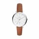 Fossil Women's Jacqueline Silver Round Leather Watch - ES4368