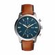 Fossil Men's 44Mm Townsman Silver Round Leather Watch - FS5279