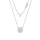 Michael Kors Women's Sterling Silver Double Layered Pavé Disk Necklace -  MKC1591AN040