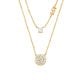Michael Kors Women's 14K Gold-Plated Sterling Silver Layered Pavé Disk Necklace -  MKC1591AN710