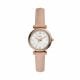 Fossil Women's Carlie Mini Rose Gold Round Leather Watch - ES4699