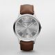 Armani Men's Renato Silver Round Leather Watch - AR2463