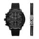 Diesel Men's Griffed Chronograph, Black Stainless Steel Watch and Bracelet Set - DZ4650SET