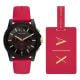 Armani Exchange Men's Chronograph, Black Nylon Watch and Luggage Tag Set - AX7152SET