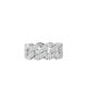 Michael Kors Women's Statement Link Sterling Silver Frozen Pavé Curb Chain Ring - MKC1429AN04015.5