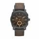 Fossil Men's Machine Black Round Leather Watch - FS4656