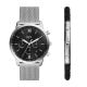 Fossil Men's Neutra Chronograph, Stainless Steel Watch and Bracelet Box Set - FS6021SET