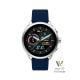 Fossil Unisex Smartwatch Gen 6, Wellness Edition Stainless Steel with Navy Silicone Band - FTW4070