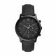 Fossil Men's Neutra Chrono Black Round Leather Watch - FS5503