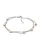Fossil Women's Heart Tri-Tone Steel Double-Chain Bracelet - JF02854998