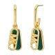 Michael Kors 14K Gold-Plated Malachite Acetate Empire Charm Drop Earrings - MKJ8293MC710