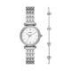 Fossil Women's Carlie Three-Hand, Stainless Steel Watch and Bracelet Set - ES5315SET