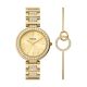 Fossil Women's Karli Three-Hand, Gold-Tone Stainless Steel Watch and Bracelet Box Set - BQ3903SET
