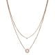 Fossil Women's Val Double Glitz Rose Gold-Tone Steel Necklace - JF03057791