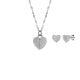 Fossil Women's Harlow Heart To Heart Stainless Steel Pendant Necklace and Earrings Set - JF04669SET