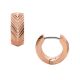 Fossil Women's Harlow Linear Texture Rose Gold-Tone Stainless Steel Hoop Earrings - JF04662791