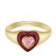 Fossil Women's Sadie Candy Hearts Gold-Tone Brass Center Focal Ring -  JA722971015.5