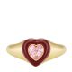 Fossil Women's Sadie Candy Hearts Gold-Tone Brass Center Focal Ring -  JA722971016.5