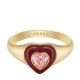 Fossil Women's Sadie Candy Hearts Gold-Tone Brass Center Focal Ring -  JA722971017.5