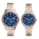 Fossil Unisex His and Hers Multifunction, Silver-Tone Alloy Watch Set, BQ2736SET