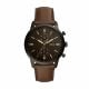 Fossil Men's 44Mm Townsman Black Round Leather Watch - FS5437