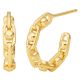 Michael Kors Women's Premium Astor Link Gold-Tone Sterling Silver Hoop Earrings -  MKC171100710