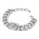 Michael Kors Women's Premium Metallic Muse Platinum-Plated Pavé Lock Statement Bracelet-MKJ8300CZ040