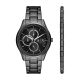 Armani Exchange Multifunction Black Stainless Steel Watch and Bracelet Set - AX7154SET