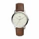 Fossil Men's The Minimalist 3H Silver Round Leather Watch - FS5439