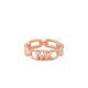 Michael Kors Women's Premium 14K Rose Gold-Plated Sterling Silver Pavé Link Ring -  MKC1658CZ7915