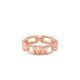 Michael Kors Women's Premium 14K Rose Gold-Plated Sterling Silver Pavé Link Ring -  MKC1658CZ7919